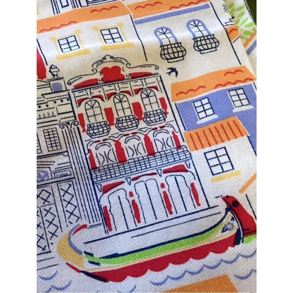 NWT. Portugal Towns 100% Cotton Fabric/Tablecloth